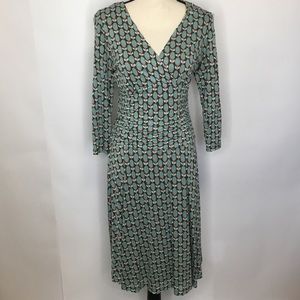 Boden Faux Wrap Ruched Waist Jersey Dress